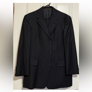 VTG Hart Schaffner Marx Gold Trumpeter Men's Navy Blue Pinstripe Suit 42R. USA